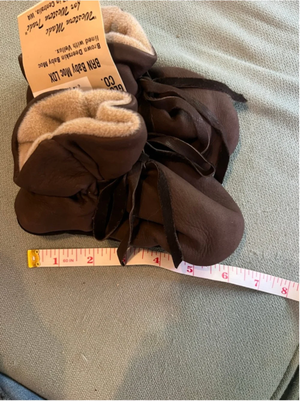 Baby Geier Glove Co. Brown Deerskin Moccasins XL